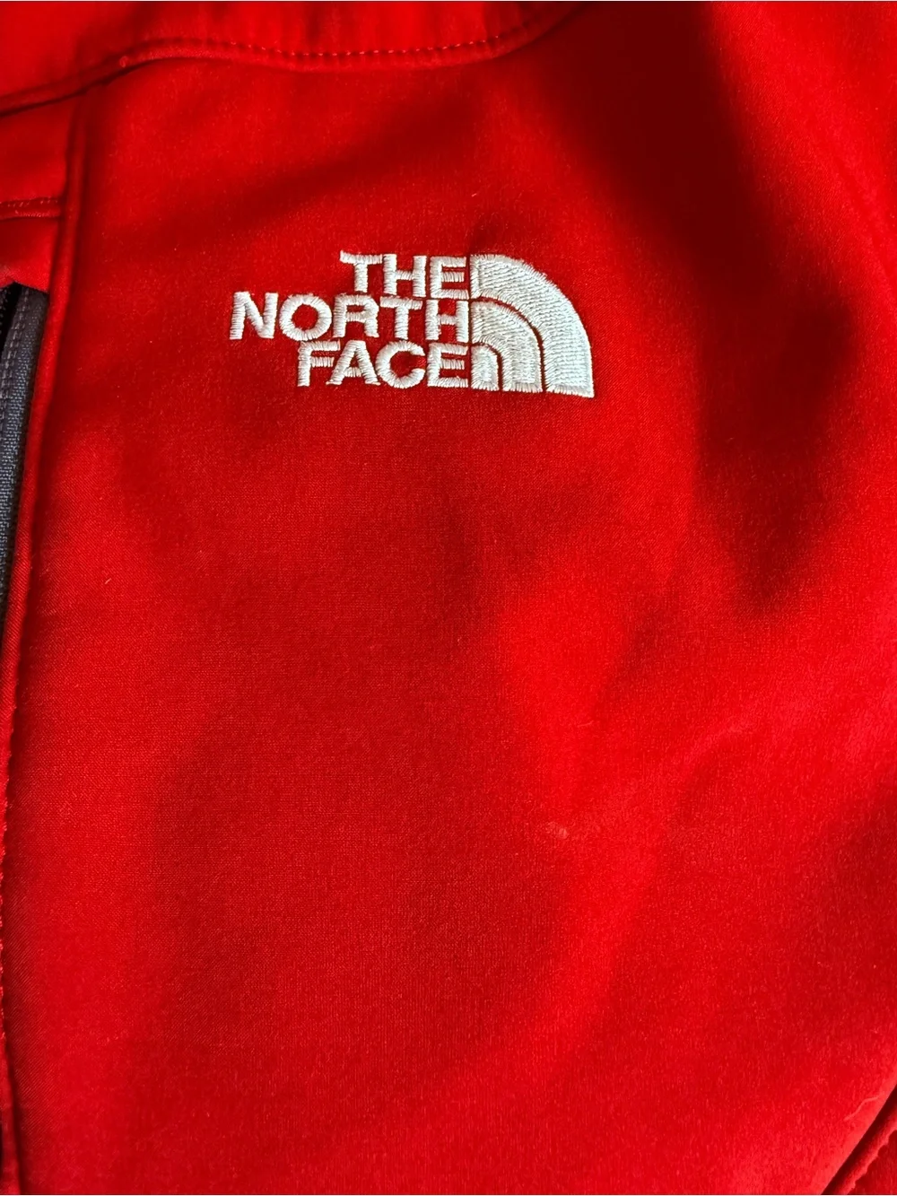 The North Face Red Fleece Jacket with Black Trim